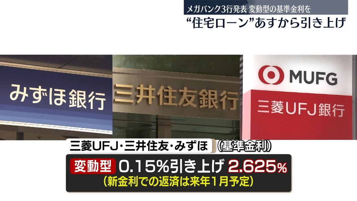 変動型住宅ローンの一部で金利引き上げ　約17年ぶり