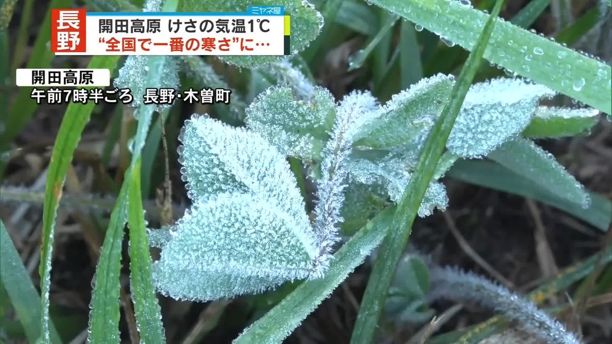 長野・開田高原“全国で最も寒い朝”に　気温1℃
