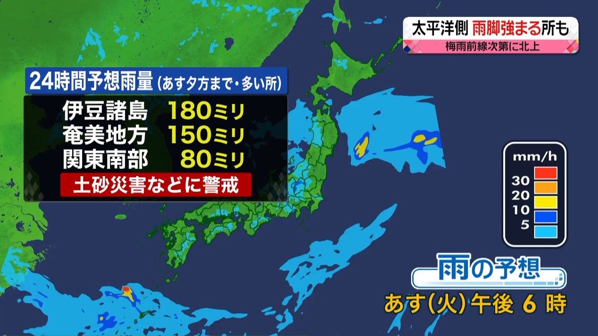 【天気】関東南岸で雨強まる奄美や沖縄も雨