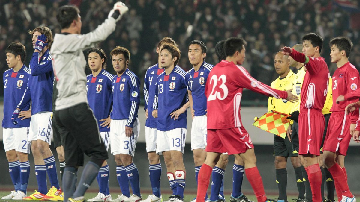 2011年Ｗ杯予選 平壌でのアウェー戦に敗れた日本代表(写真:代表撮影/日刊スポーツ/アフロ)