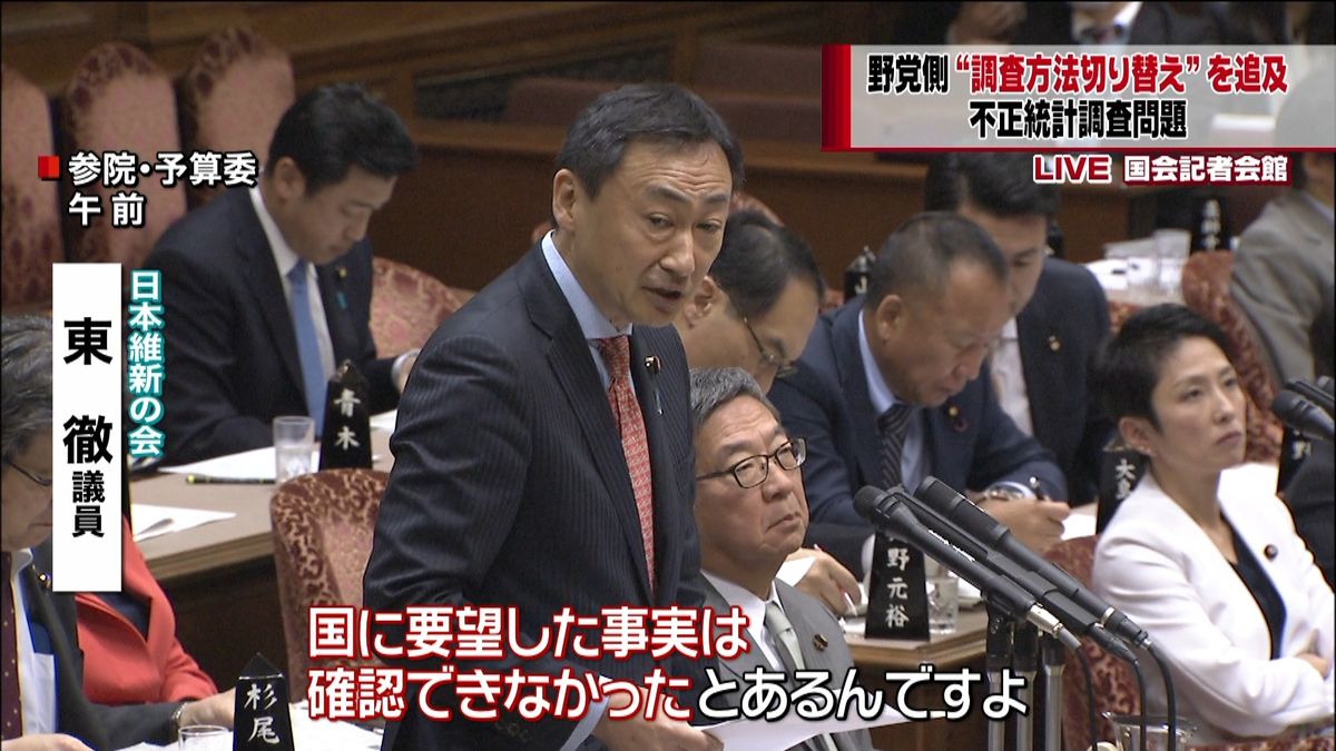 不正調査　野党側“調査方法変更”を追及