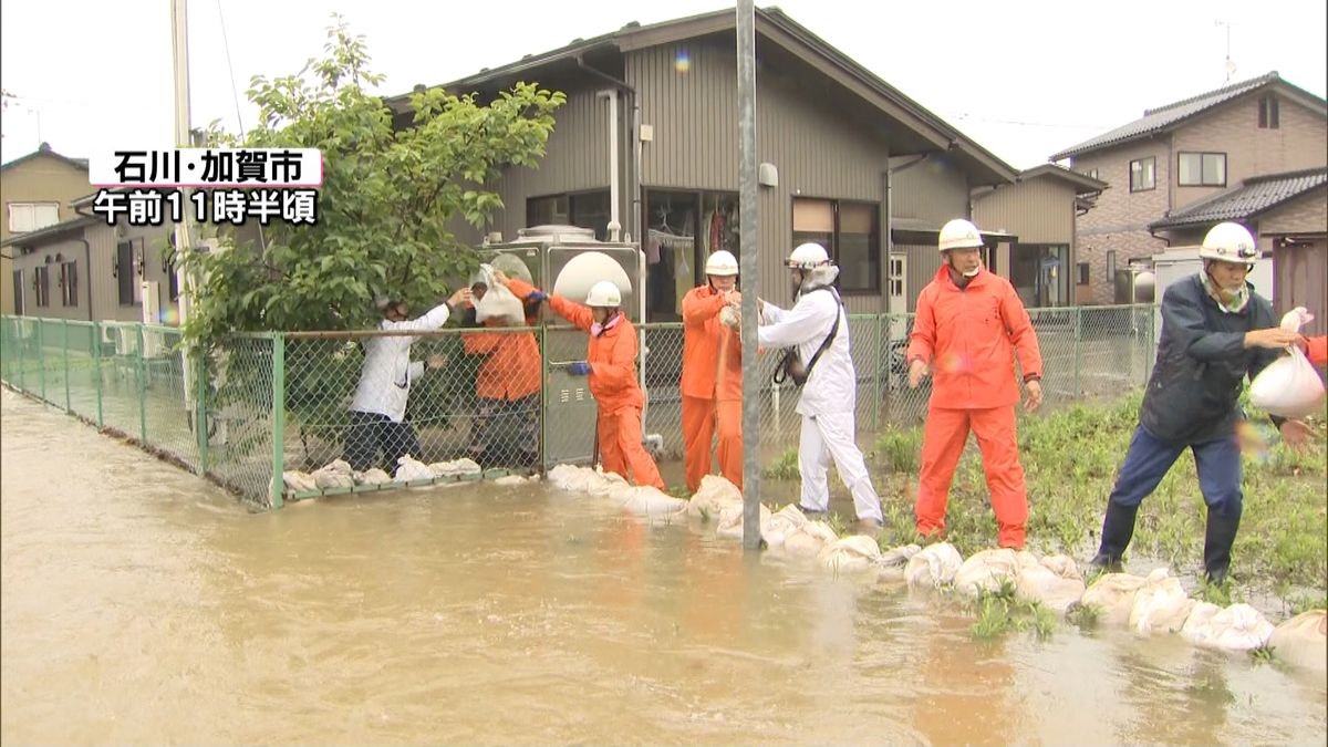 石川　浸水被害相次ぎ、増水で避難勧告も