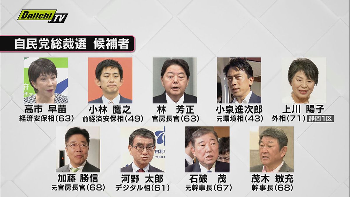 【自民党総裁選告示】静岡１区選出･上川外相含め史上最多の立候補者９人｢所見発表演説会｣主張ポイント紹介