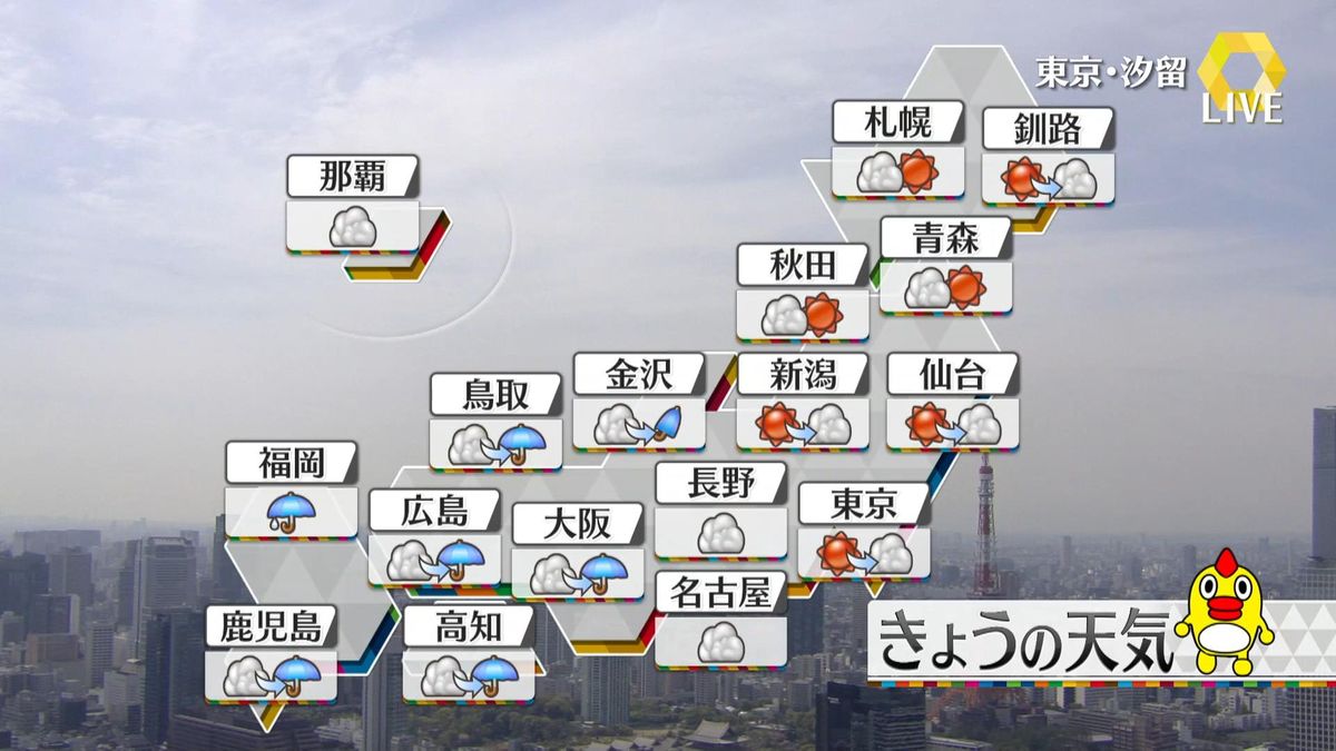 【天気】夕方は西日本の広範囲で雨　夜以降、近畿などでも雨に