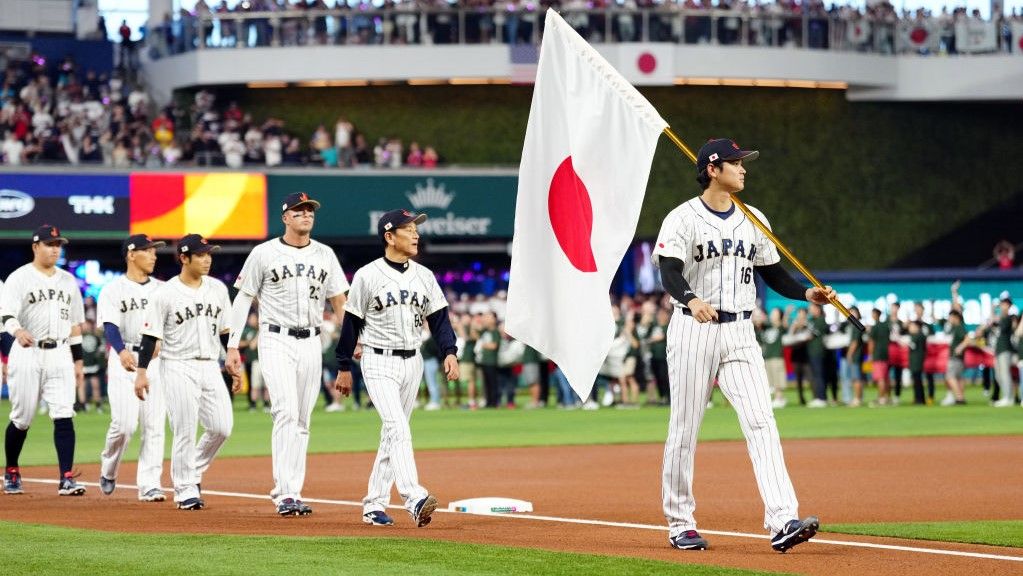 WBC決勝 大谷翔平＆トラウトが旗手で入場 USAチャント鳴り響くアウェー