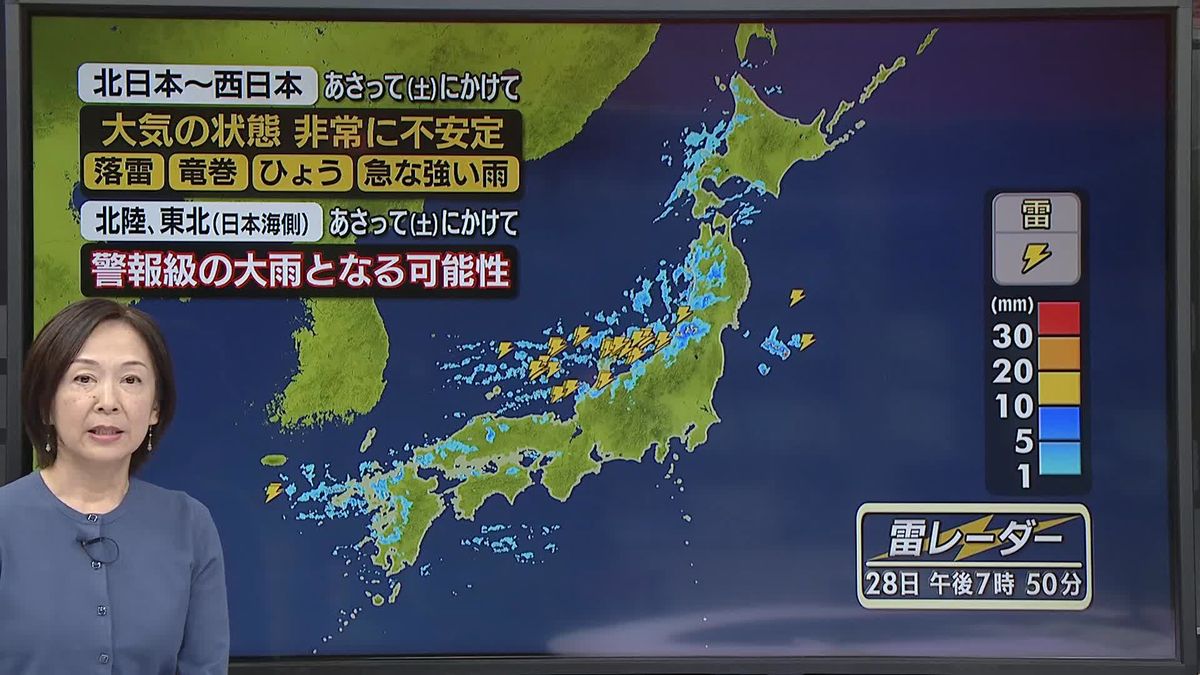 【あすの天気】日本海側は雨雲や雪雲かかる　北海道や本州の標高の高い所は雪に