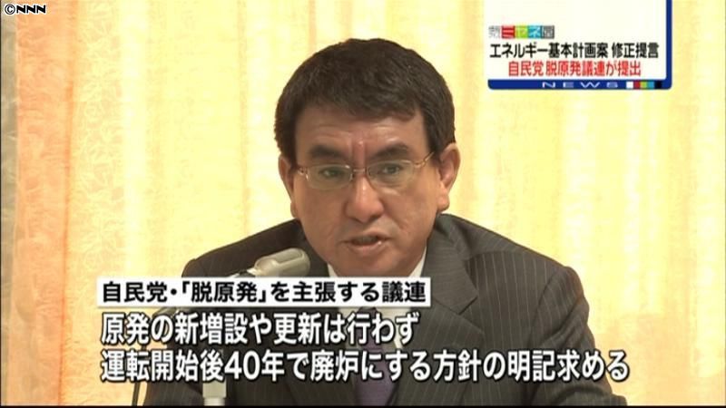 自民「脱原発」議員連、政府計画に修正提言