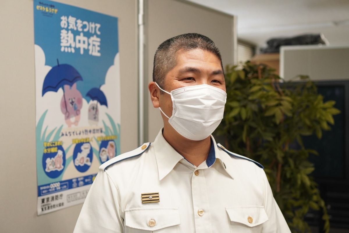 災害救急情報センターで従事している東京消防庁・藤野祐三司令補