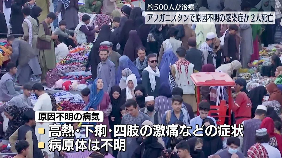 未知の感染病まん延…2人死亡、約500人治療　アフガニスタン当局