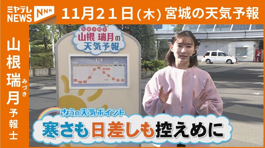 【宮城】21日(木)の天気　山根瑞月予報士の天気予報