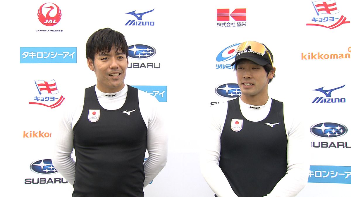  安心した様子でインタビューに応じた橋本将都選手（左）と永沼崚選手（右）