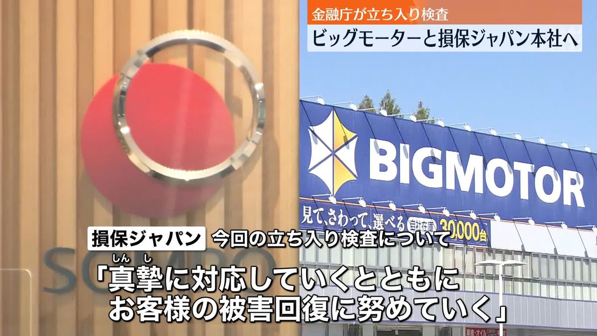 ビッグモーター店舗と損保ジャパン本社に立ち入り検査　鈴木金融相“厳正に対処”