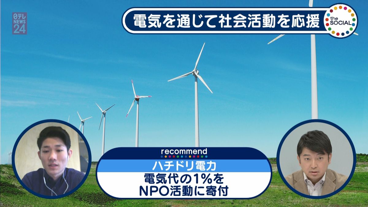 電気代の１％がＮＰＯ活動の支援につながる