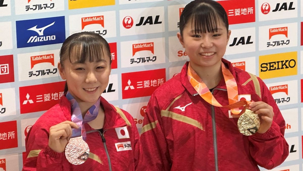 【体操世界選手権】女子種目別平均台優勝・渡部葉月と3位・宮田笙子らが帰国 渡部は補欠からの金メダル