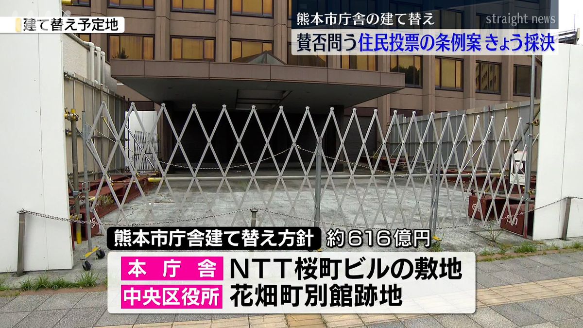 熊本市の本庁舎建て替え予定地(熊本市中央区)