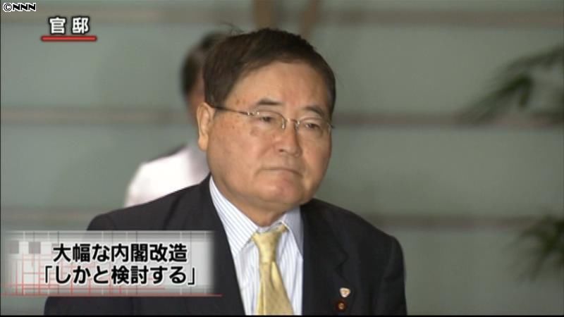亀井代表、大幅な内閣改造を菅首相に進言