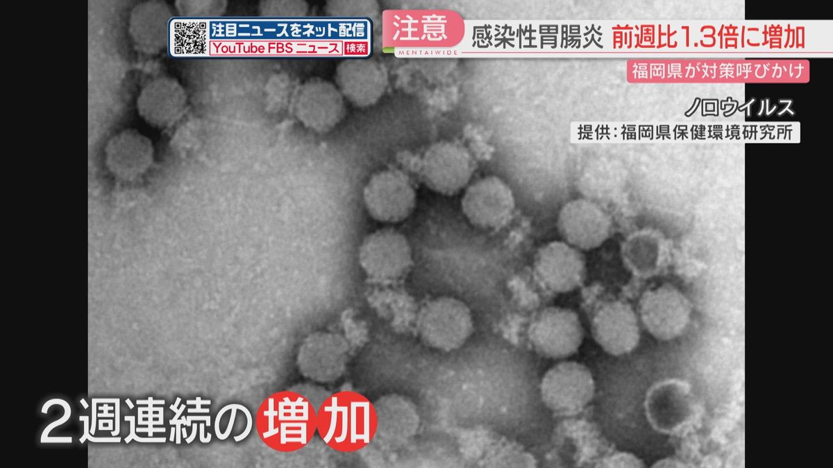 【感染症】ノロウイルスなどによる感染性胃腸炎　2週連続で増加　調理や食事の前は石けんで手洗いを　福岡