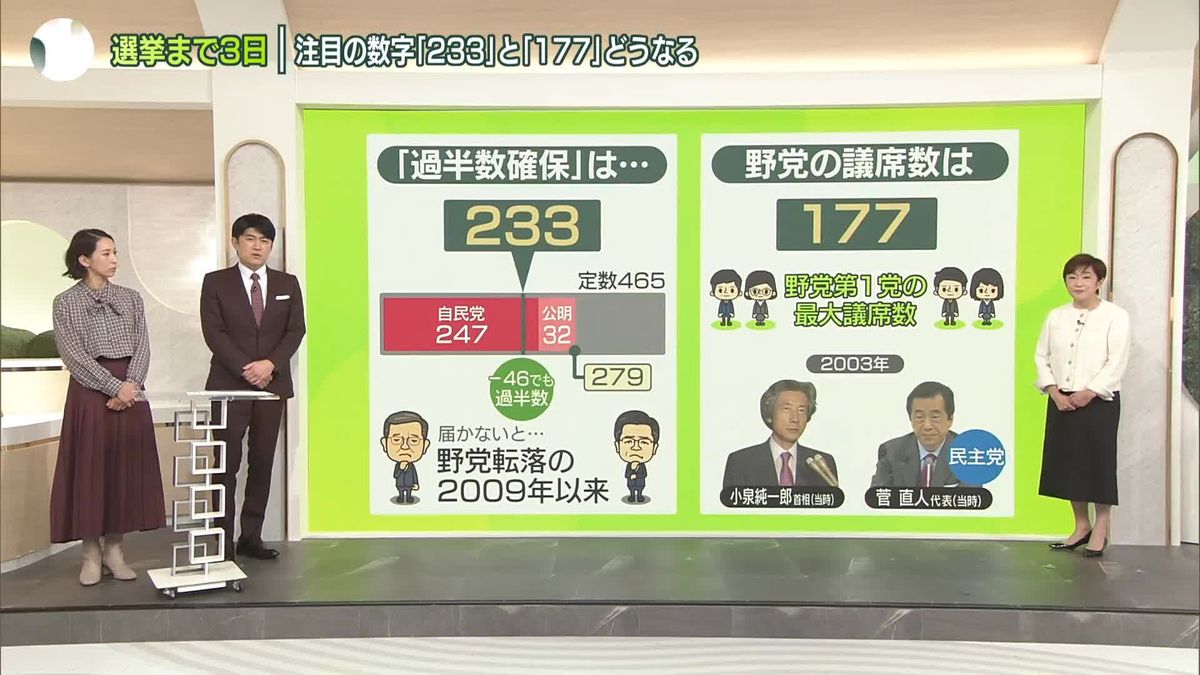 【速報＆解説】「与党過半数」はギリギリの情勢　注目の数字「233」と「177」とは？　「2000万円」交付の影響は？