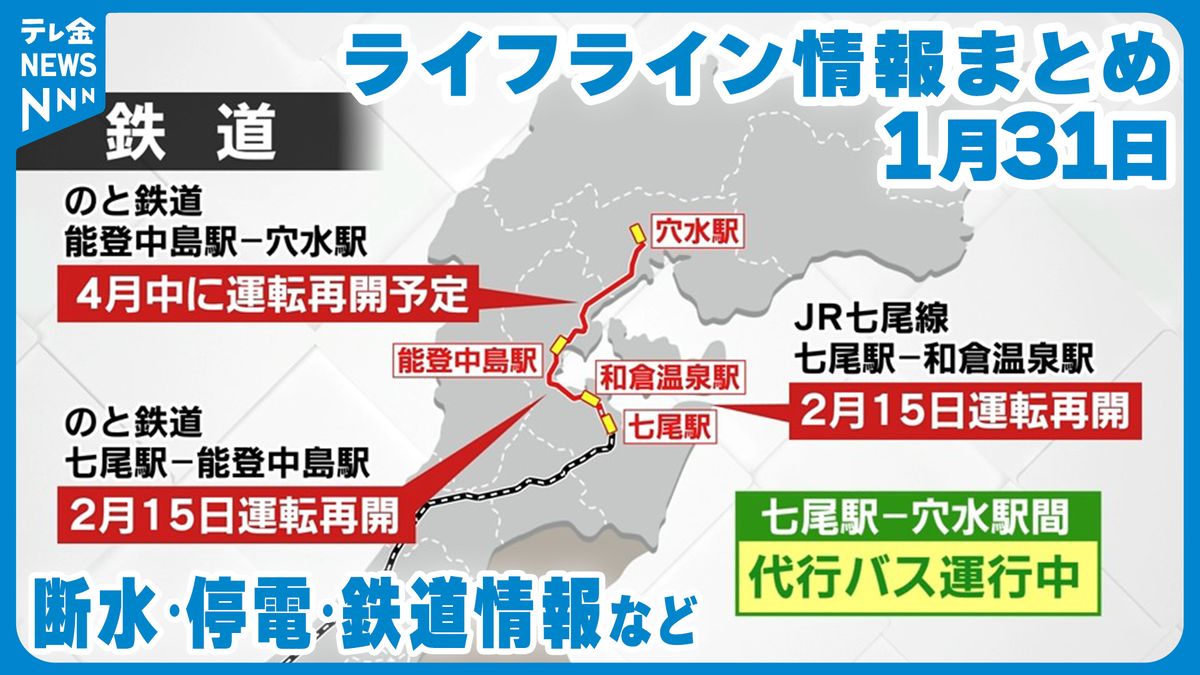 【1月31日】ライフライン情報まとめ