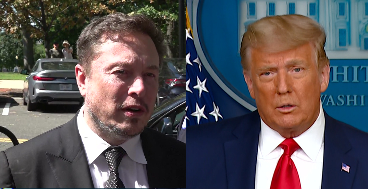 左：イーロン・マスク氏 右：ドナルド・トランプ氏