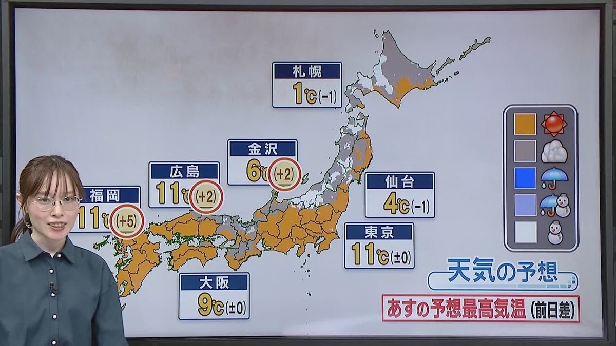 【あすの天気】関東から西日本は晴れる所が多い