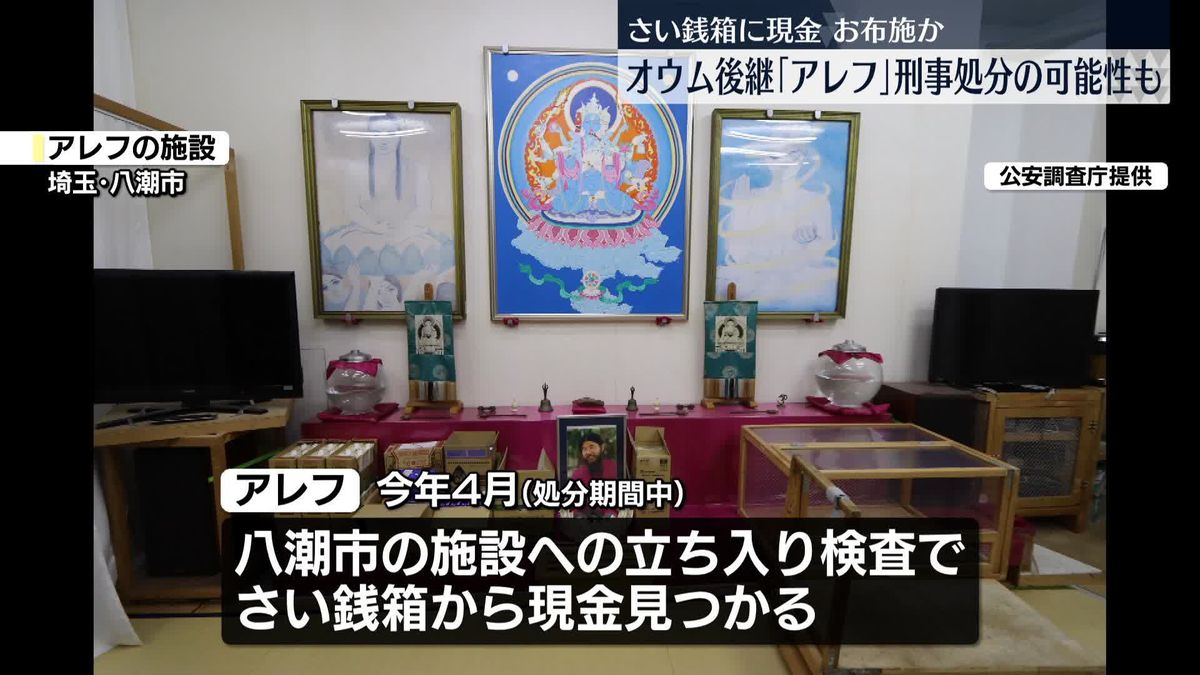 オウム後継「アレフ」さい銭箱に現金…お布施か　刑事処分の可能性も