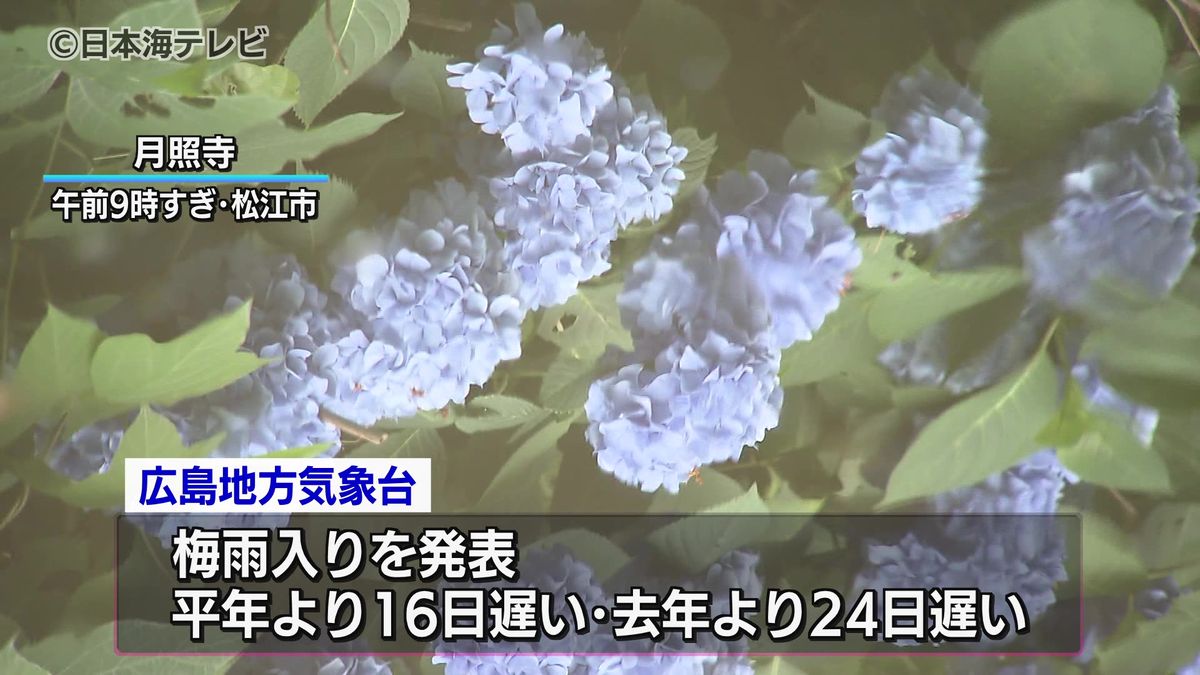 山陰地方先が平年より16日遅く「梅雨入り」