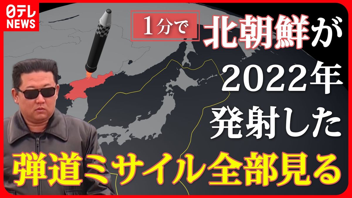 【去年通告なし59発】2022年北朝鮮の弾道ミサイル発射状況を3Dで可視化