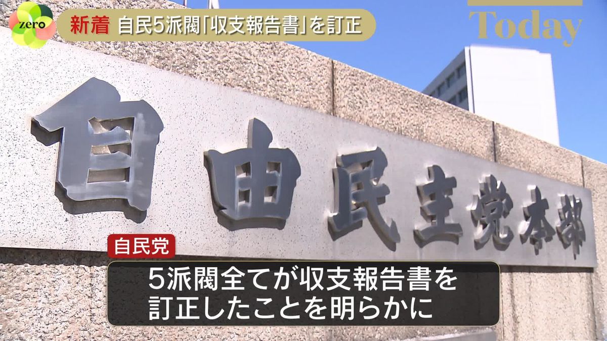 自民党の5派閥、「収支報告書」を訂正