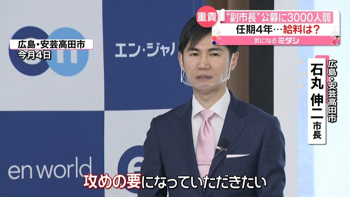 副市長公募に“３０００人”任期や給料は？