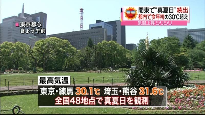 前橋で３２．５℃　真夏日は全国４８地点に