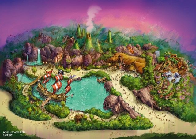 ピーターパンのネバーランドのイメージ図　(c)Disney