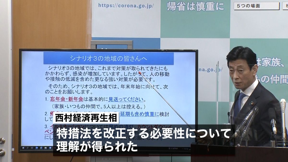 西村大臣“法改正の必要性、理解得られた”