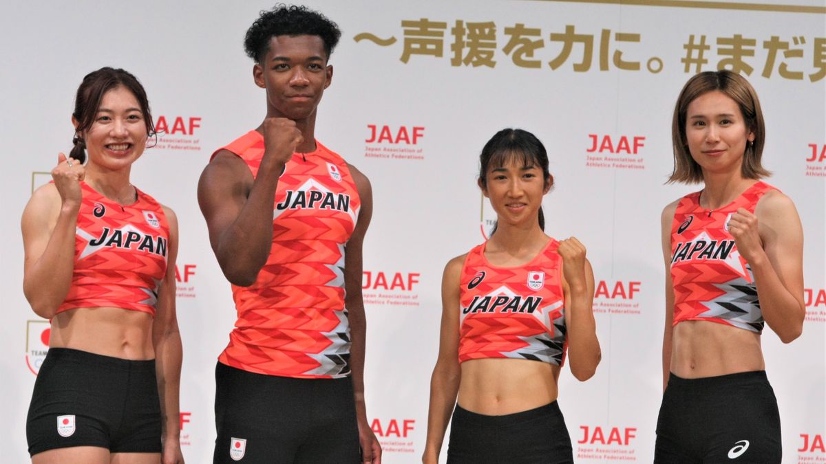 陸上・日本の顔のひとりとなっている田中希実選手(右から2人目、写真:日刊スポーツ/アフロ)