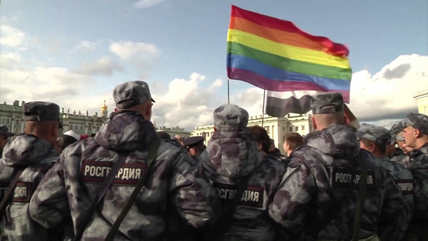 LGBTの権利を訴えるデモ　サンクトペテルブルク　2019年