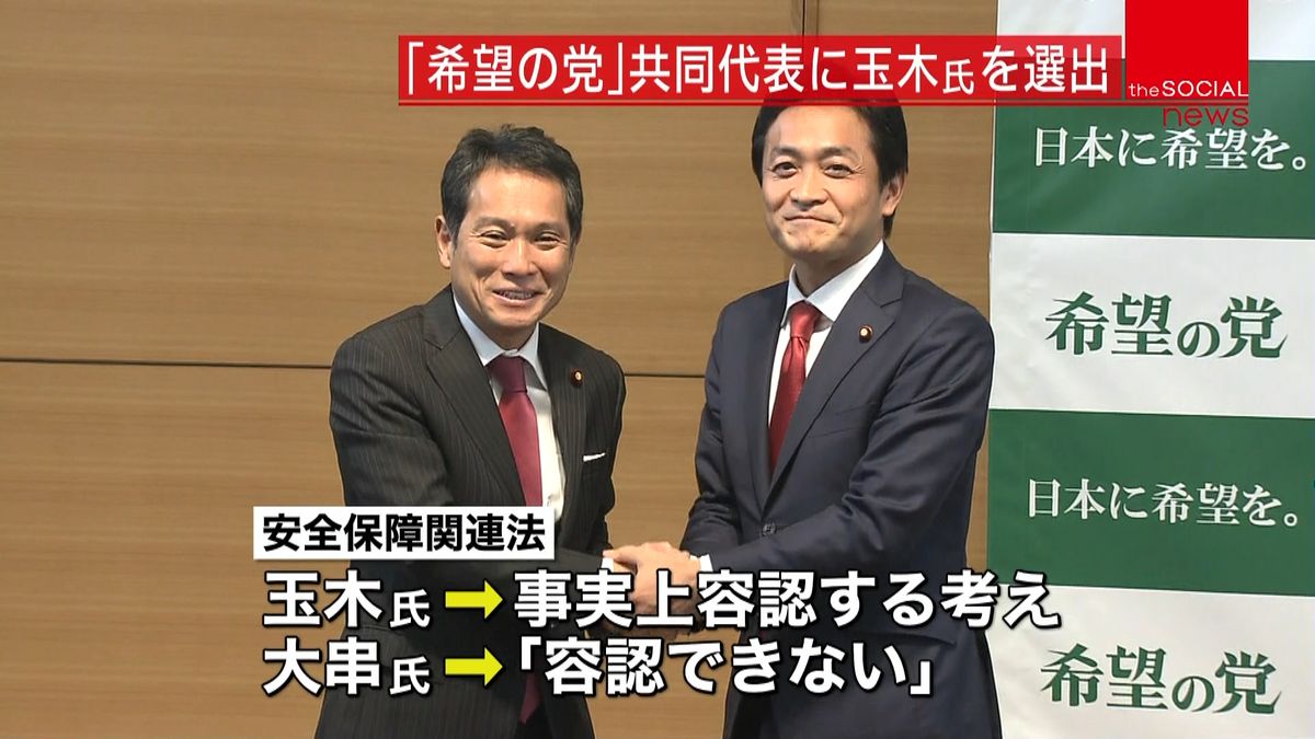 希望の党　共同代表に玉木雄一郎議員を選出