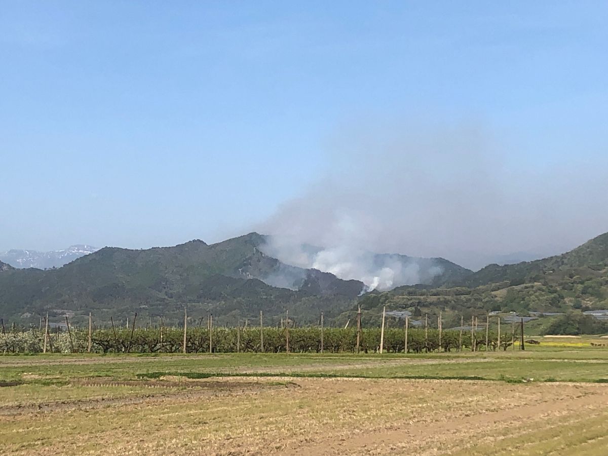 高畠町で大規模林野火災３時間以上経過した今も消防による消火活動続く　
