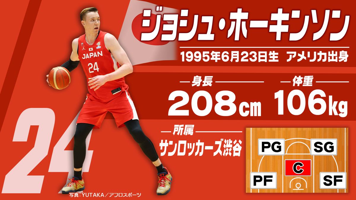 バスケ日本代表のジョシュ・ホーキンソン選手