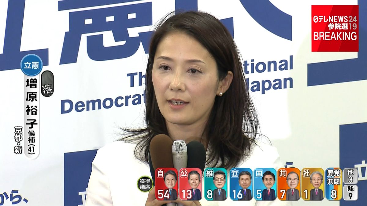 【参院選】京都選挙区で増原裕子氏が落確