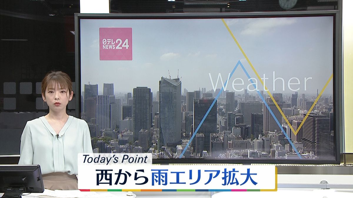 【天気】各地で雨　東海や北陸、関東は夜に雨の所も