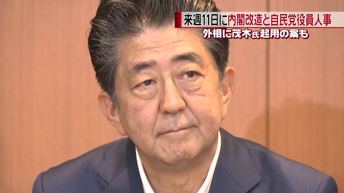 安倍首相“１１日に内閣改造と党役員人事”