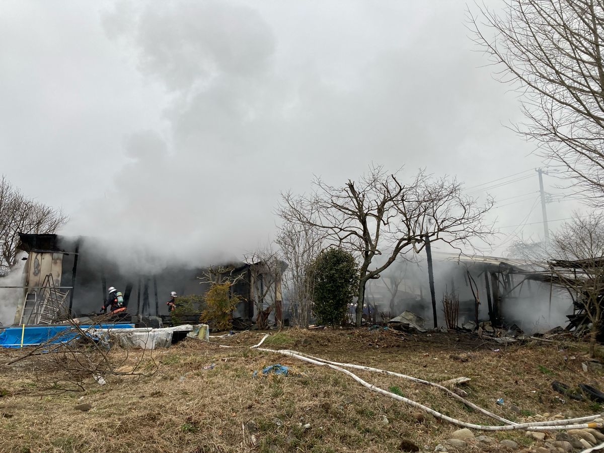 川崎町の民家で火事・1棟全焼もけが人なし