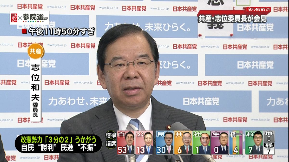 【参院選】共産・志位委員長が会見