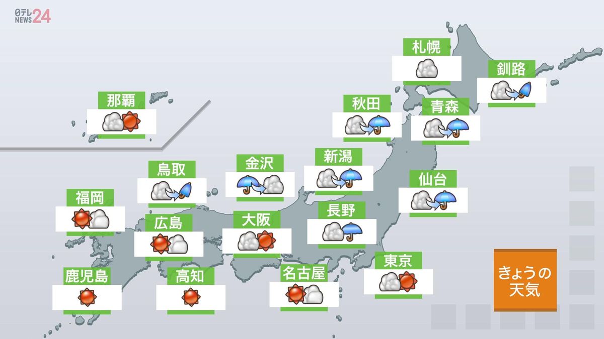 【天気】関東の所々で雨や雷雨、局地的に激しい雨　落雷などにも注意