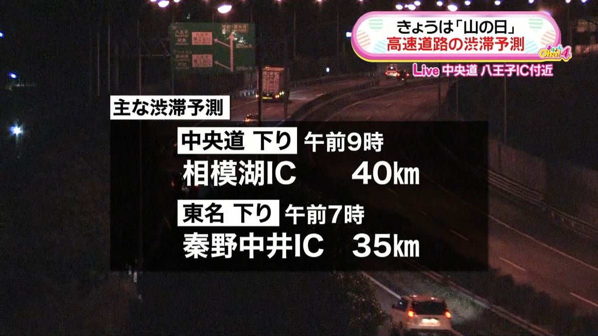 「山の日」　各地で渋滞予想