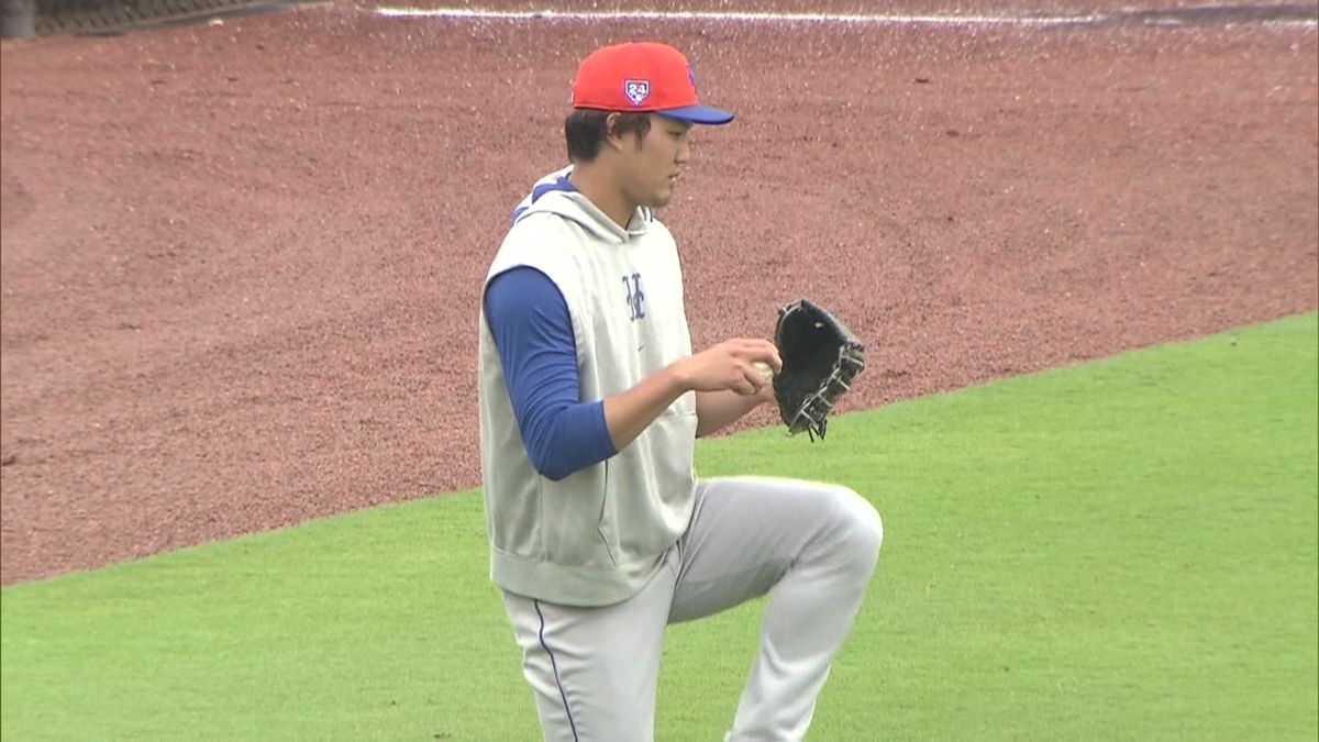 投球練習を行うメッツ・藤浪晋太郎投手