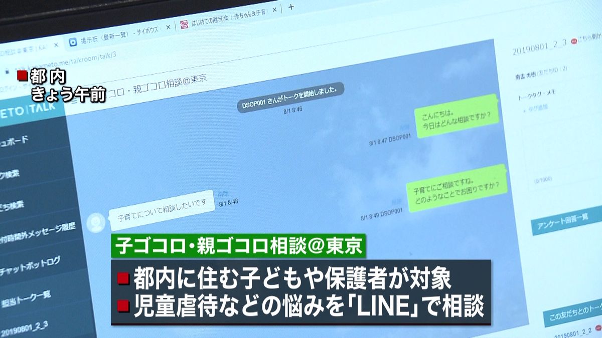 都が児童虐待「ＬＩＮＥ」相談窓口を開設