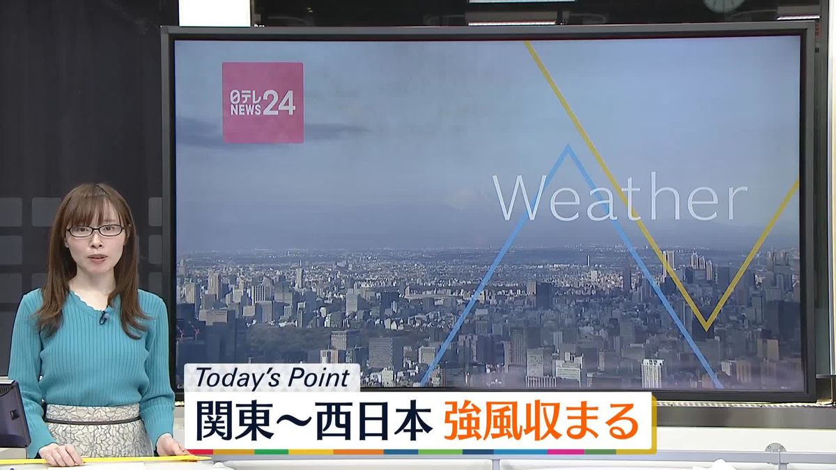 【天気】日本海側は雪降りやすい…吹雪く所も　関東から西日本は晴れ…強い風も弱まる見込み