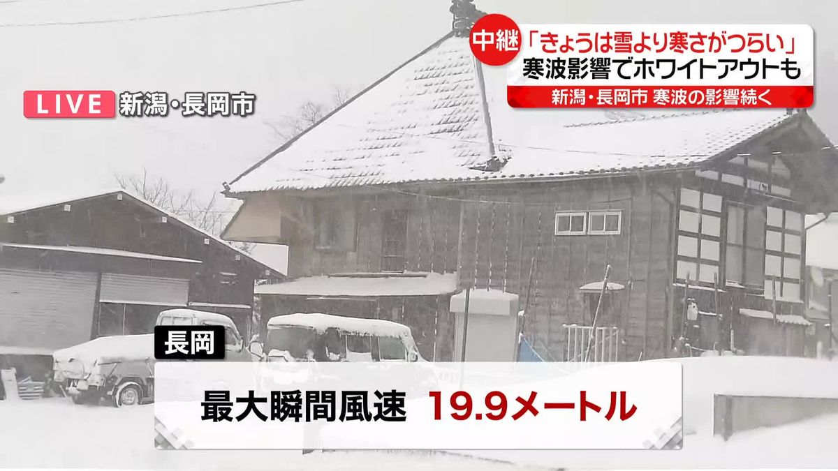 “過去最強級寒気”で「雪より寒さがつらい」　新潟・長岡市の様子は？