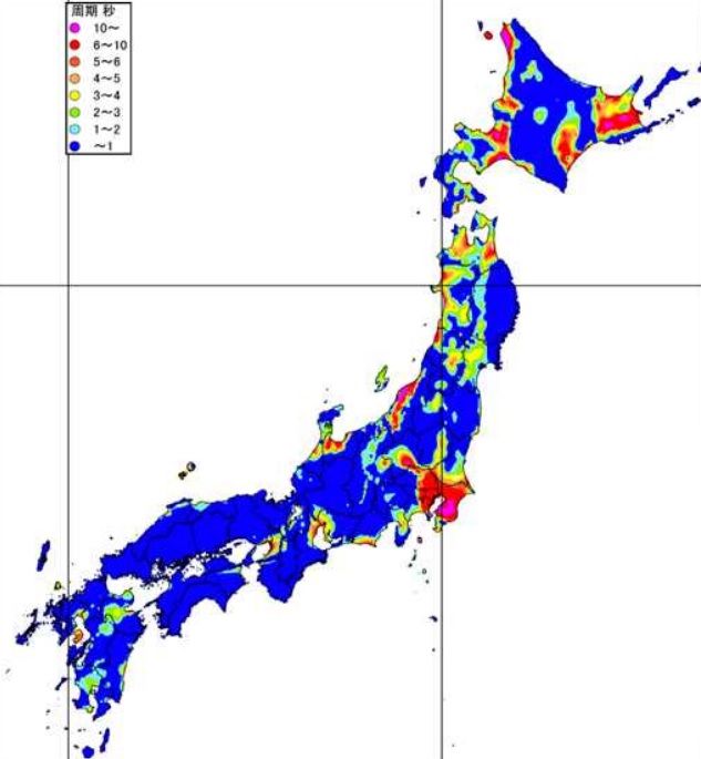 「長周期地震動の揺れやすさマップ」